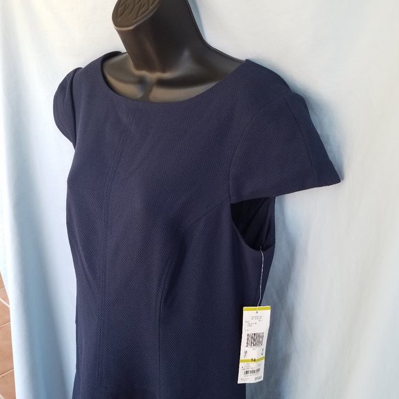 NWT Anne Klein Size 14 On the Move Navy Blue Dress - Picture 3 of 10